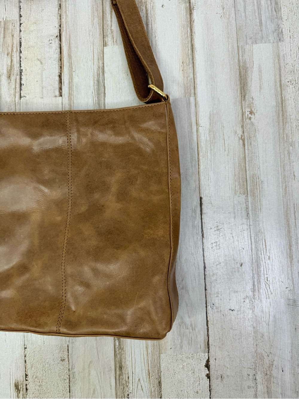 Estalon Brown Genuine Leather Crossbody Messenger Bag Zip Top Adjustable Strap - Picture 5 of 10